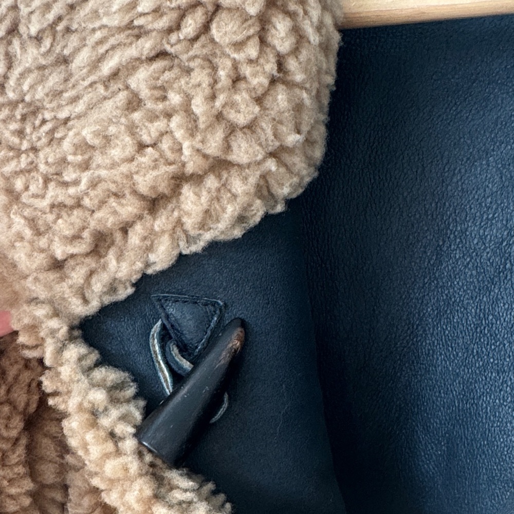 Authentic Tan Shearling Reversible Jacket - image 3